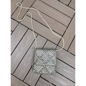 Vintage La Regale Glass Hand-Beaded Metallic Gold mini evening  Bag